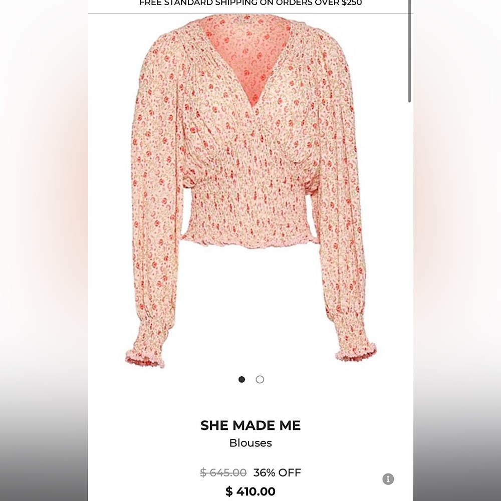 SHE MADE ME | Floral Pink Cotton Blouse | Size : S